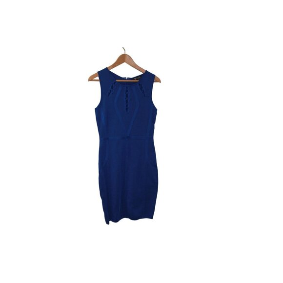 Guess Womens Sleeveless Blue Size M Bodycon Cocktail Bandage Dress Unique LaceUp - Picture 8 of 15